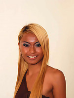 Long haired blonde ladyboy in lingerie